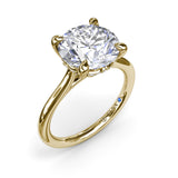 Classic Hidden Halo Diamond Engagement Ring 