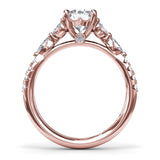 Vintage Floral Diamond Engagement Ring 