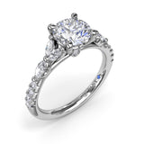 Vintage Floral Diamond Engagement Ring 