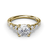 Vintage Floral Diamond Engagement Ring 