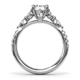 Vintage Floral Diamond Engagement Ring 