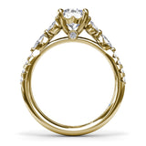 Vintage Floral Diamond Engagement Ring 