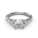 Vintage Floral Diamond Engagement Ring 