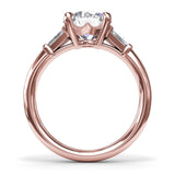 Tapered Baguette Diamond Engagement Ring 