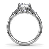 Tapered Baguette Diamond Engagement Ring 