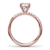 Quarter Band Diamond Engagement Ring