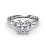 Modern Twist Three Stone Engagement Ring