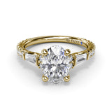 Modern Twist Three Stone Engagement Ring