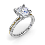 Two-Toned Diamond Engagement Ring 