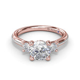 Two-Toned Round Diamond Engagement Ring 