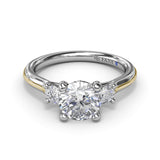 Two-Toned Round Diamond Engagement Ring 