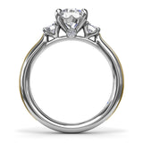 Two-Toned Round Diamond Engagement Ring 
