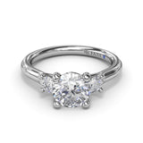 Two-Toned Round Diamond Engagement Ring 