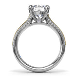 Two-Toned Split Shank Diamond Engagement Ring