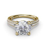 Two-Toned Split Shank Diamond Engagement Ring