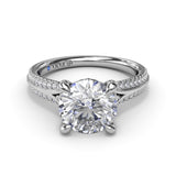 Two-Toned Split Shank Diamond Engagement Ring