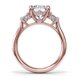 Double Baguette Diamond Engagement Ring 