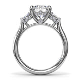 Double Baguette Diamond Engagement Ring 