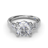 Double Baguette Diamond Engagement Ring 