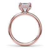 Emerald Cut Halo Diamond Engagement Ring