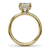 Emerald Cut Halo Diamond Engagement Ring