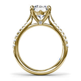 Triple-Row Two-Toned Round Diamond Engagement Ring