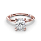 Knife-Edge Diamond Engagement Ring