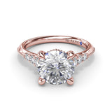 Delicate Knife-Edge Diamond Engagement Ring