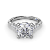 Delicate Knife-Edge Diamond Engagement Ring