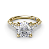 Delicate Knife-Edge Diamond Engagement Ring