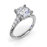 Delicate Knife-Edge Diamond Engagement Ring