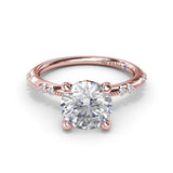Milgrain Knife-Edge Round Diamond Engagement Ring