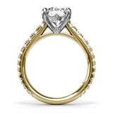 Round Diamond Engagement Ring with Graduated Shank