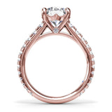 Round Diamond Engagement Ring with Graduated Shank