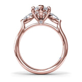 Marquise Three-Stone Diamond Engagement Ring