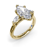 Marquise Three-Stone Diamond Engagement Ring