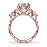 Oval Diamond Engagement Ring with Tapered Baguettes