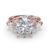 Oval Diamond Engagement Ring with Tapered Baguettes
