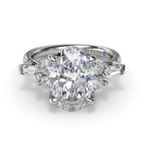 Oval Diamond Engagement Ring with Tapered Baguettes