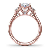 Marquise and Round Side-Stone Engagement Ring