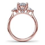 Three-Stone Pear Diamond Engagement Ring
