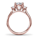Three-Stone Oval Diamond Engagement Ring