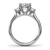 Three-Stone Oval Diamond Engagement Ring