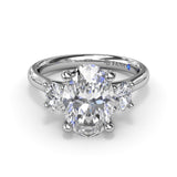 Three-Stone Oval Diamond Engagement Ring