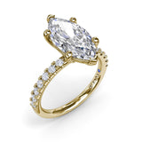 Classic Pave Marquise Diamond Engagement Ring