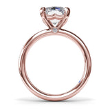 Flush Set Radiant Diamond Engagement Ring