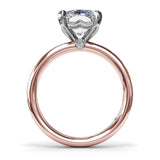 Flush Set Radiant Diamond Engagement Ring