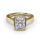 Radiant Bezel Set Engagement Ring