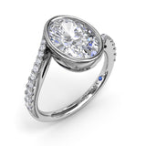 Bezel Set Oval Bypass Engagement Ring