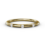 Raindrop Diamond Wedding Band 